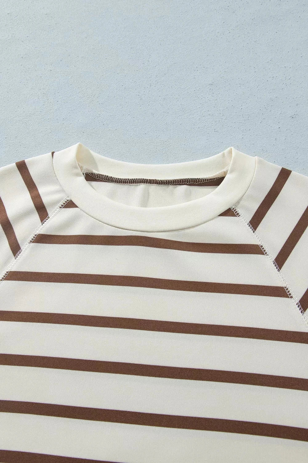 Stripe Relaxed Long Sleeve Top Color Block Detail Drawstring Pant Set
