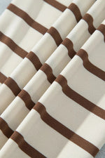 Stripe Relaxed Long Sleeve Top Color Block Detail Drawstring Pant Set