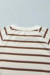 Stripe Relaxed Long Sleeve Top Color Block Detail Drawstring Pant Set