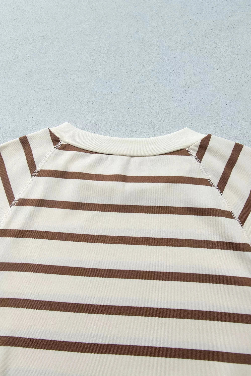 Stripe Relaxed Long Sleeve Top Color Block Detail Drawstring Pant Set
