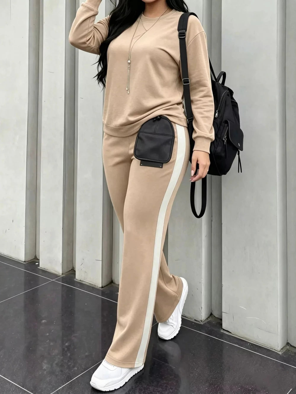 Dropped Shoulder Top and Pants Set