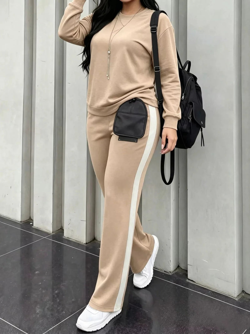 Dropped Shoulder Top and Pants Set